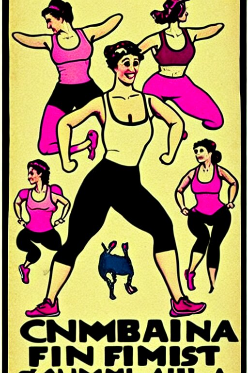 1900s zumba fitness art poster