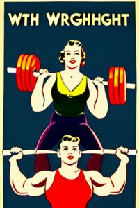 1940s weightlifting art poster 4