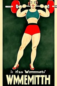 1940s womens weightlifting art poster 2