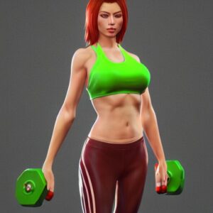 3 d render of a full female body