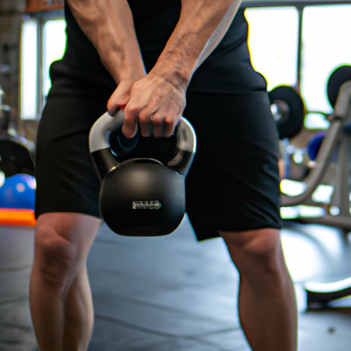 man exercising with kettlebell