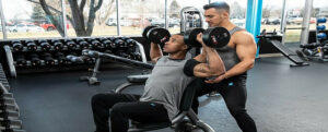 Shoulder press with dumbbells